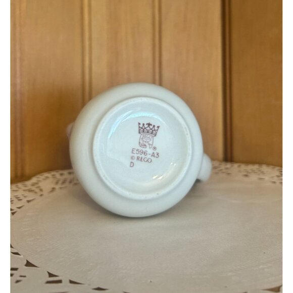 Vintage Rego Restaurant Ware Floral Milk Jug Creamer White Art Nouveau Pink - Picture 7 of 7